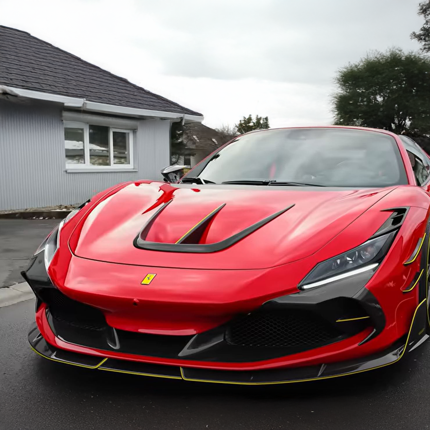 Ferrari Pre-Preg Carbon Fiber Mansory Style Hood Vent for F8