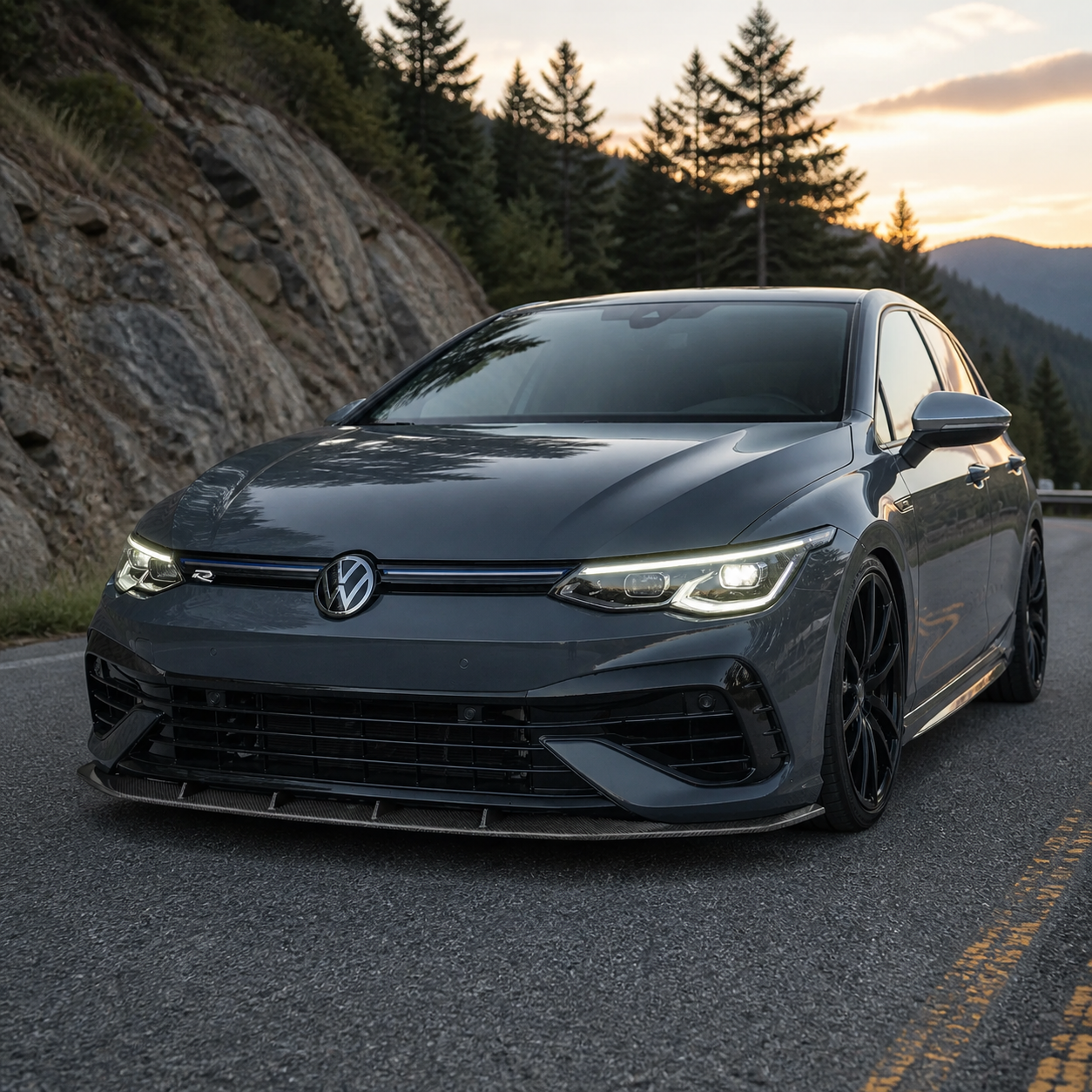 Volkswagen Carbon Fiber EEA Designs Front Splitter for Golf MK8 PFL