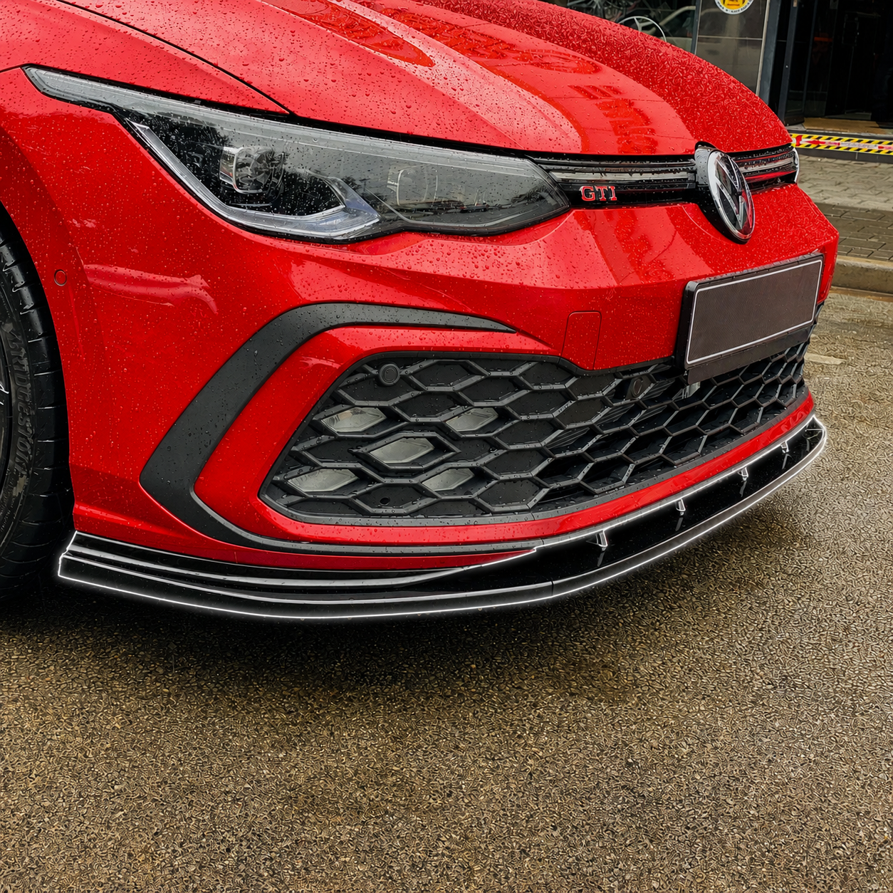 Volkswagen Gloss Black Front Splitter for Golf MK8 PFL