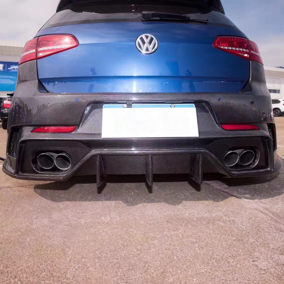 Volkswagen Carbon Fiber & FRP ASPEC Style Rear Bumper for Golf MK7 & 7.5