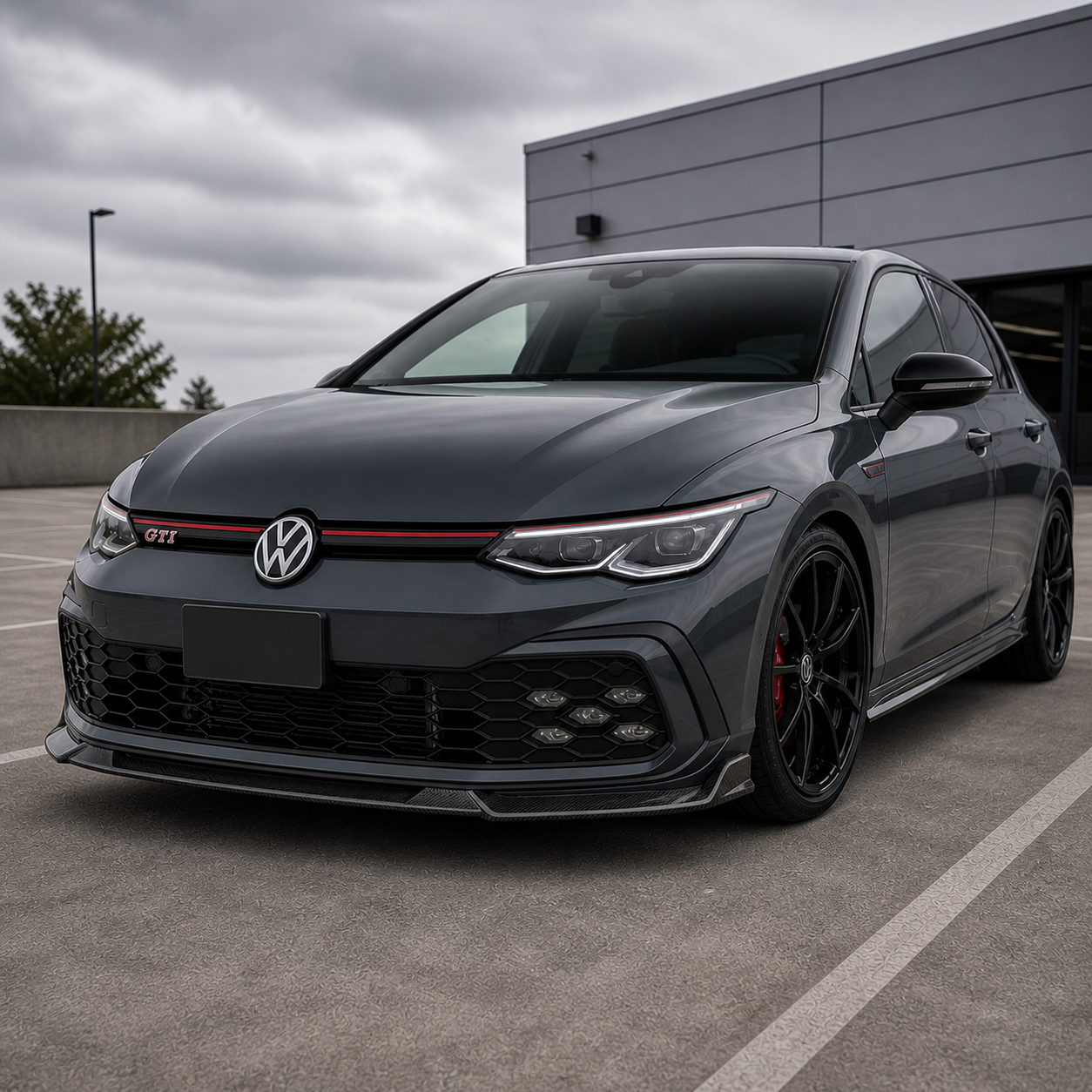 Volkswagen Carbon Fiber Empero Designs Front Splitter for Golf MK8 GTI PFL