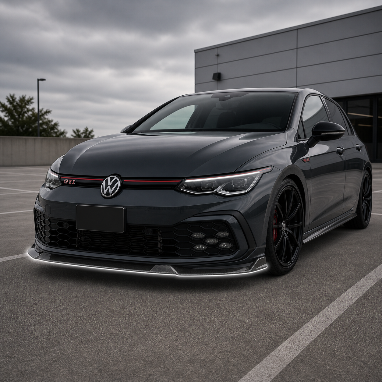 Volkswagen Carbon Fiber Empero Designs Front Splitter for Golf MK8 GTI PFL