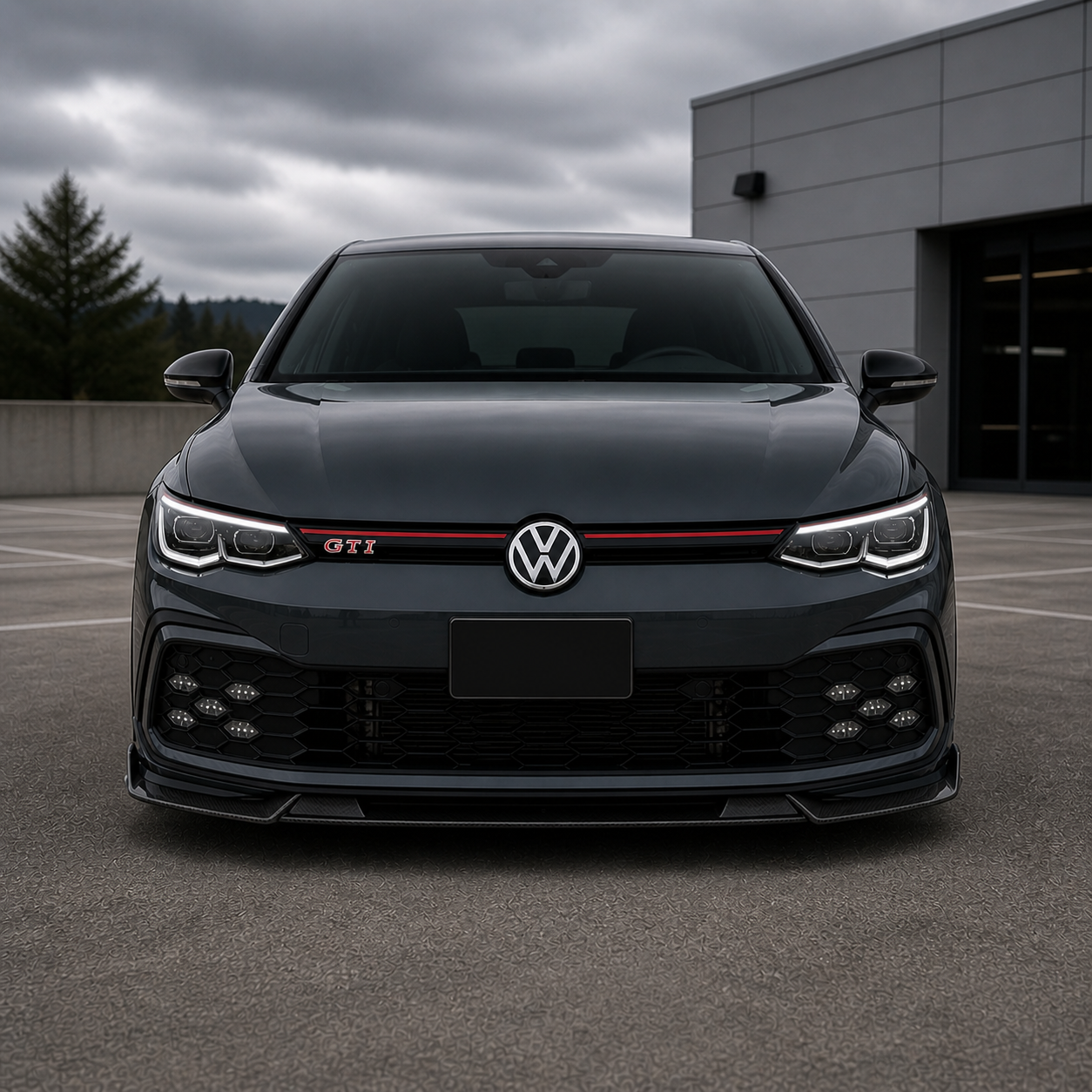 Volkswagen Carbon Fiber Empero Designs Front Splitter for Golf MK8 GTI PFL