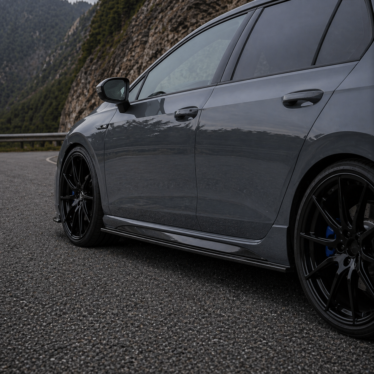 Volkswagen Carbon Fiber EEA Designs Side Skirts for Golf MK8R
