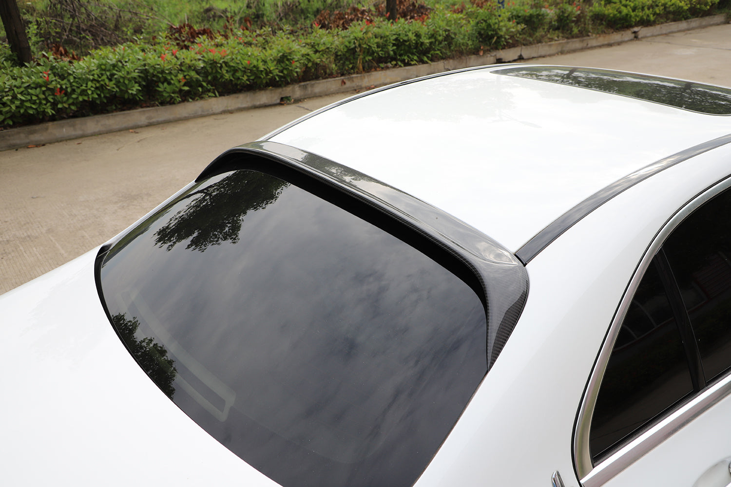 Mercedes Carbon Fiber JCS Style Rear Roof Spoiler for W205 Sedan PFL