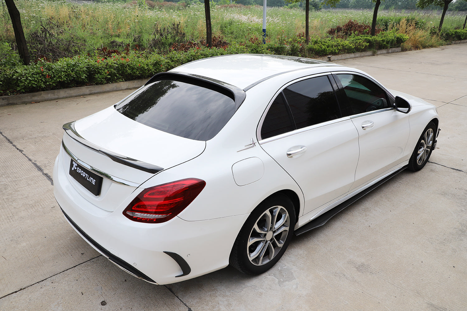 Mercedes Carbon Fiber JCS Style Rear Roof Spoiler for W205 Sedan PFL