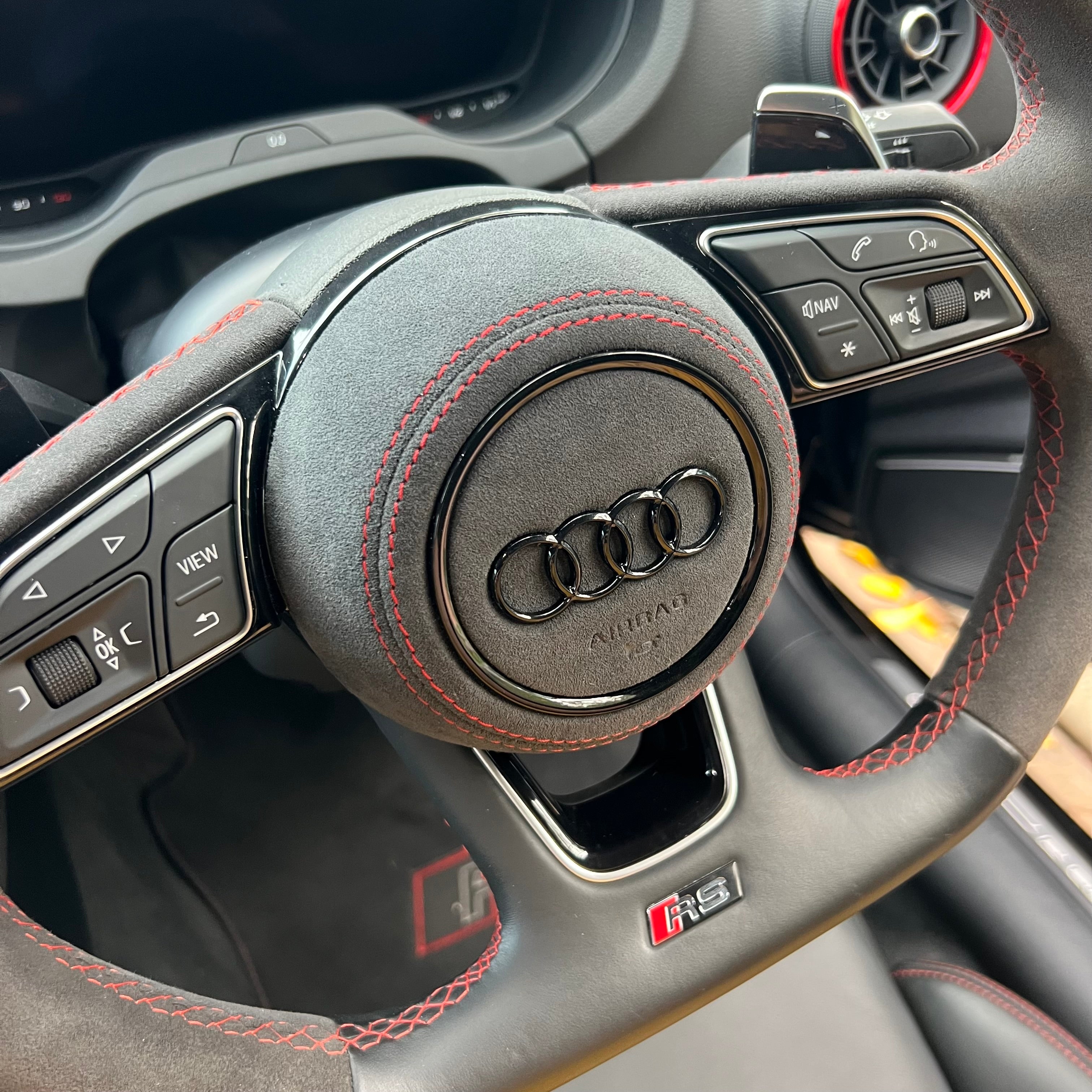 Audi Custom Alcantara Steering Wheel Airbag Cover