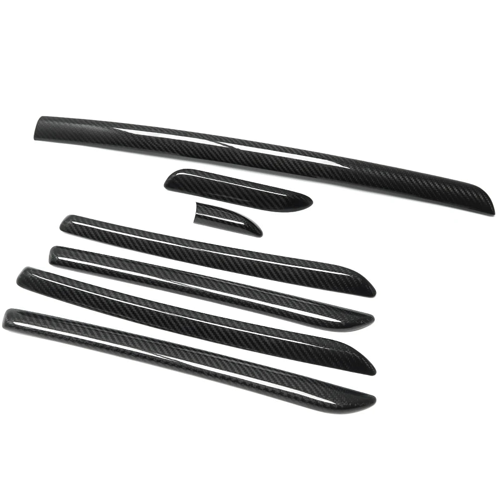 Red Carbon Fiber Style Center Console Dashboard Trim Strips For Audi A3 8V (2014-2018) - Left Hand Drive