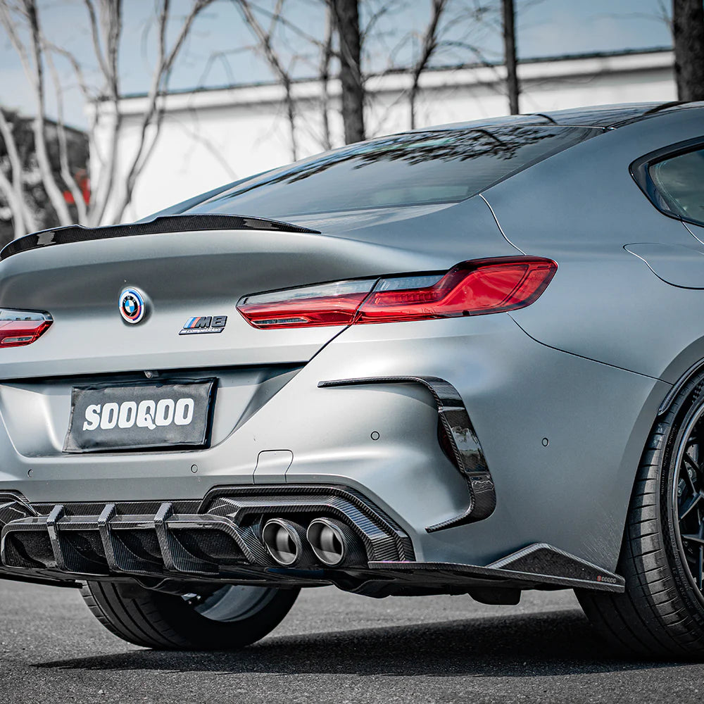 BMW SooQoo Pre-Preg Carbon Fiber Rear Bumper Trim for F93 M8 Gran Coupe