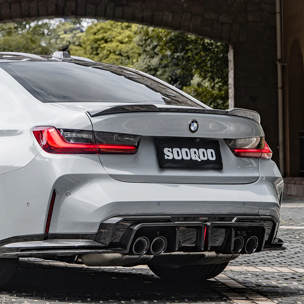 BMW SooQoo Type-A Pre-Preg Carbon Fiber Rear Diffuser & Bumper Spats for G80 M3
