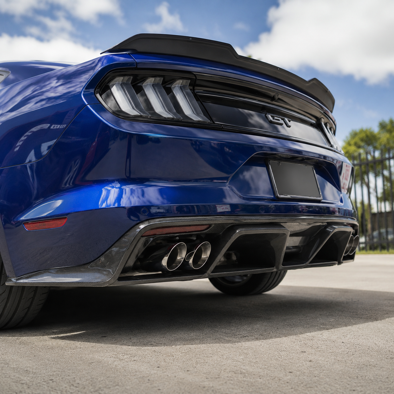 Ford Carbon Fiber Shelby Style Rear Diffuser for Mustang S550 Facelift