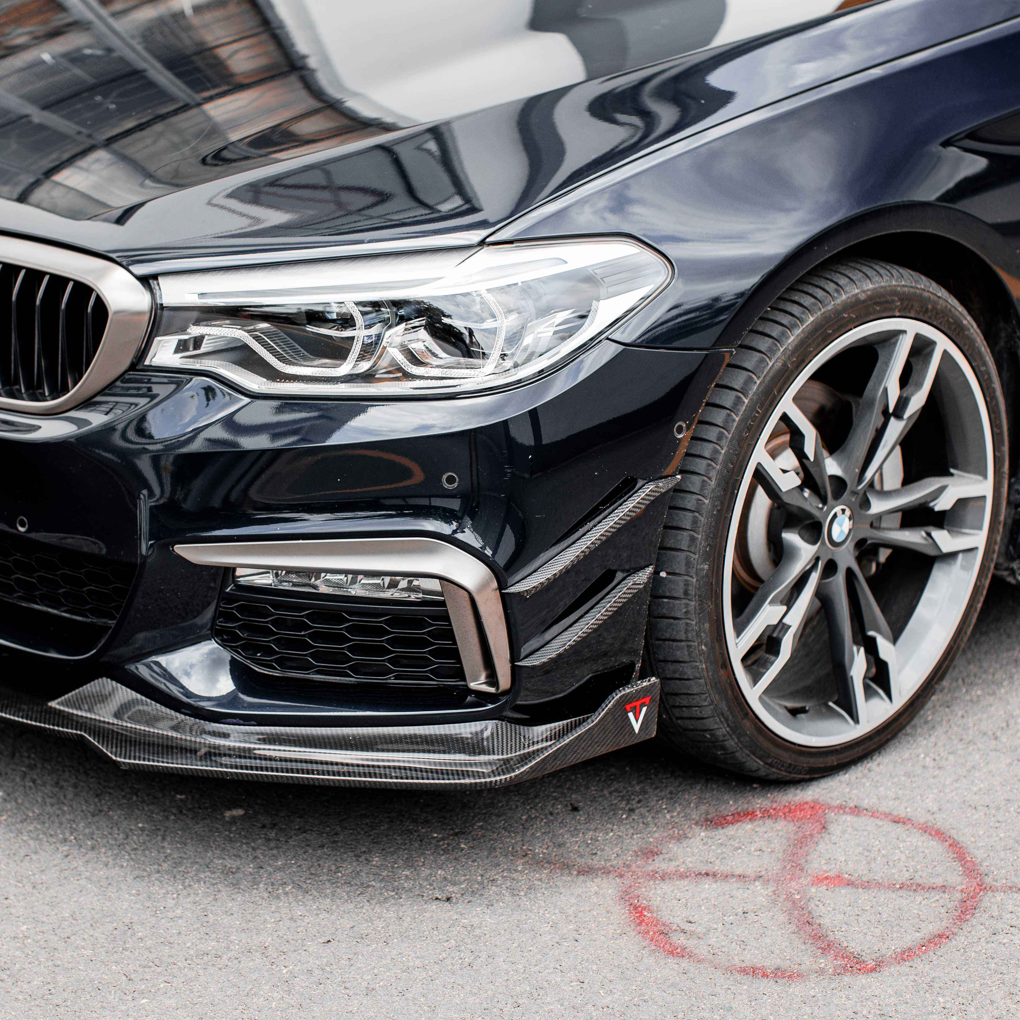 BMW TAKD Pre-Preg Carbon Fiber Front Canards for G30 5 Series Pre-LCI