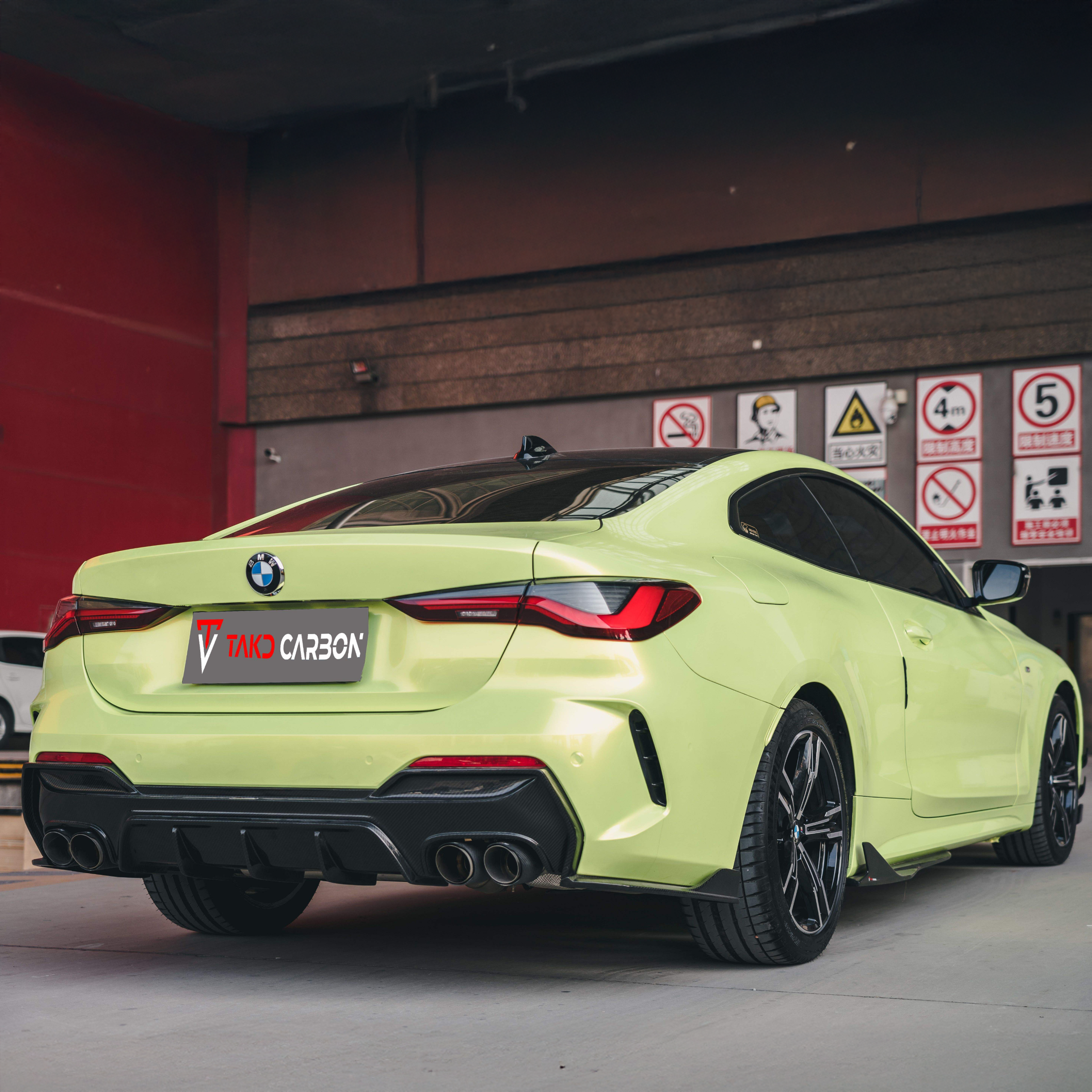 BMW TAKD Pre-Preg Carbon Fiber Rear Diffuser & Spats for G22 4 Series