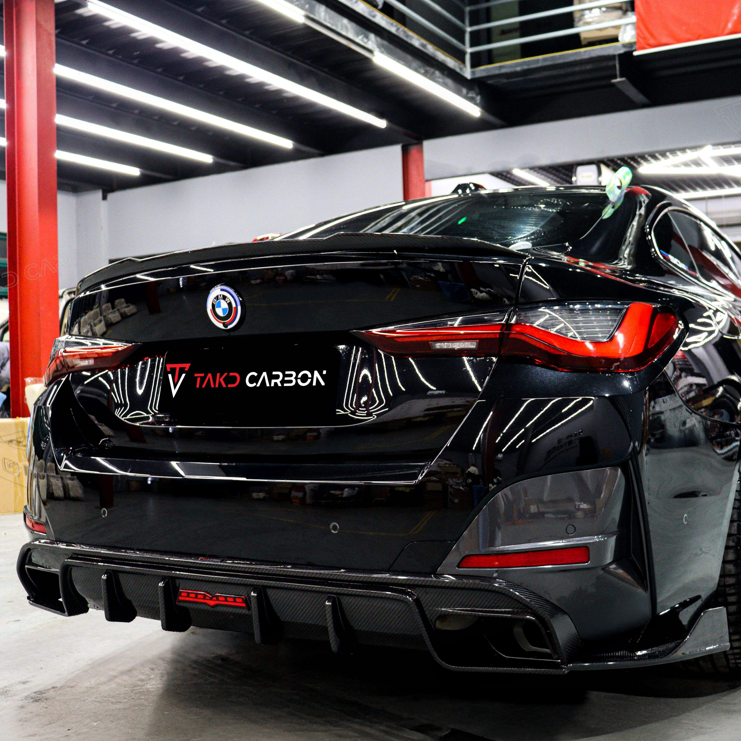 BMW TAKD Pre-Preg Carbon Fiber Rear Diffuser & Spats for G26 4 Series Gran Coupe