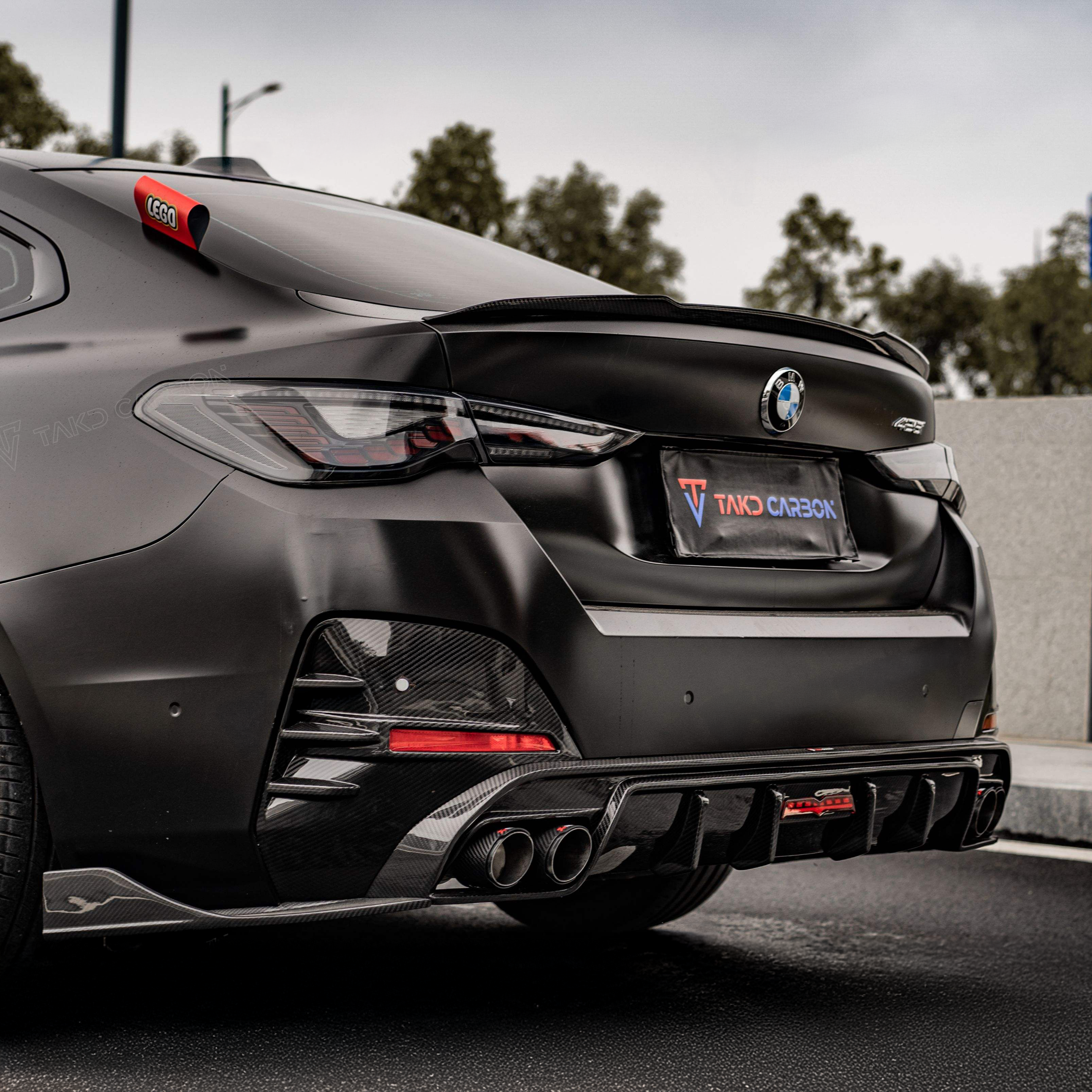BMW TAKD Pre-Preg Carbon Fiber Rear Diffuser & Spats for G26 4 Series Gran Coupe