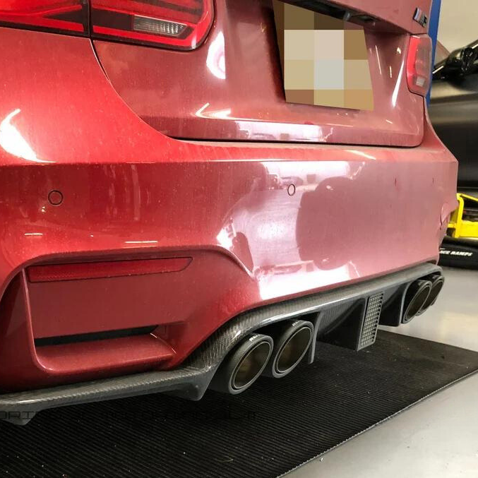 BMW Carbon Fiber Rear Diffuser with Brake Light for F30