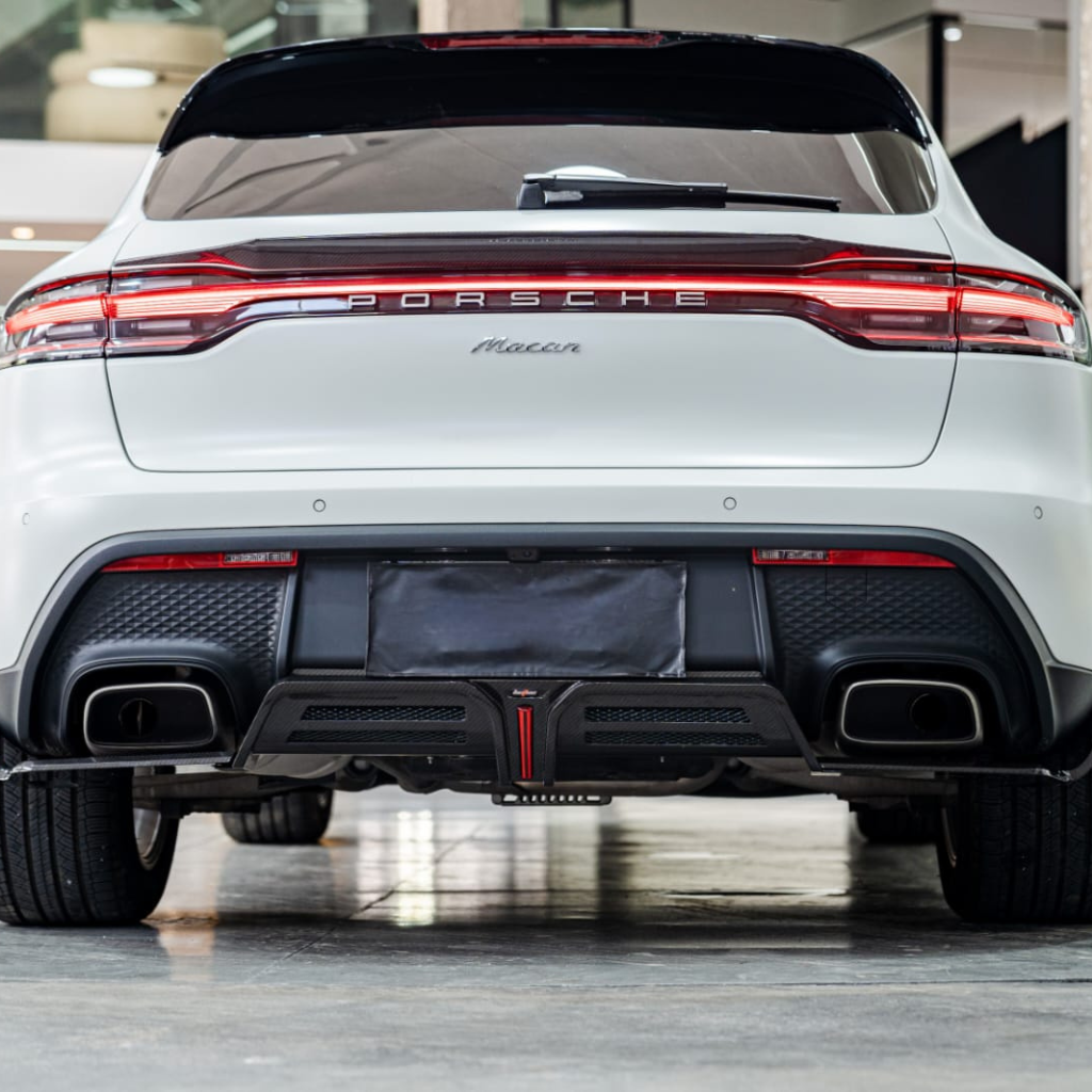 Porsche Pre-Preg Carbon Fiber Rear Diffuser with LED for Macan 2022-2023