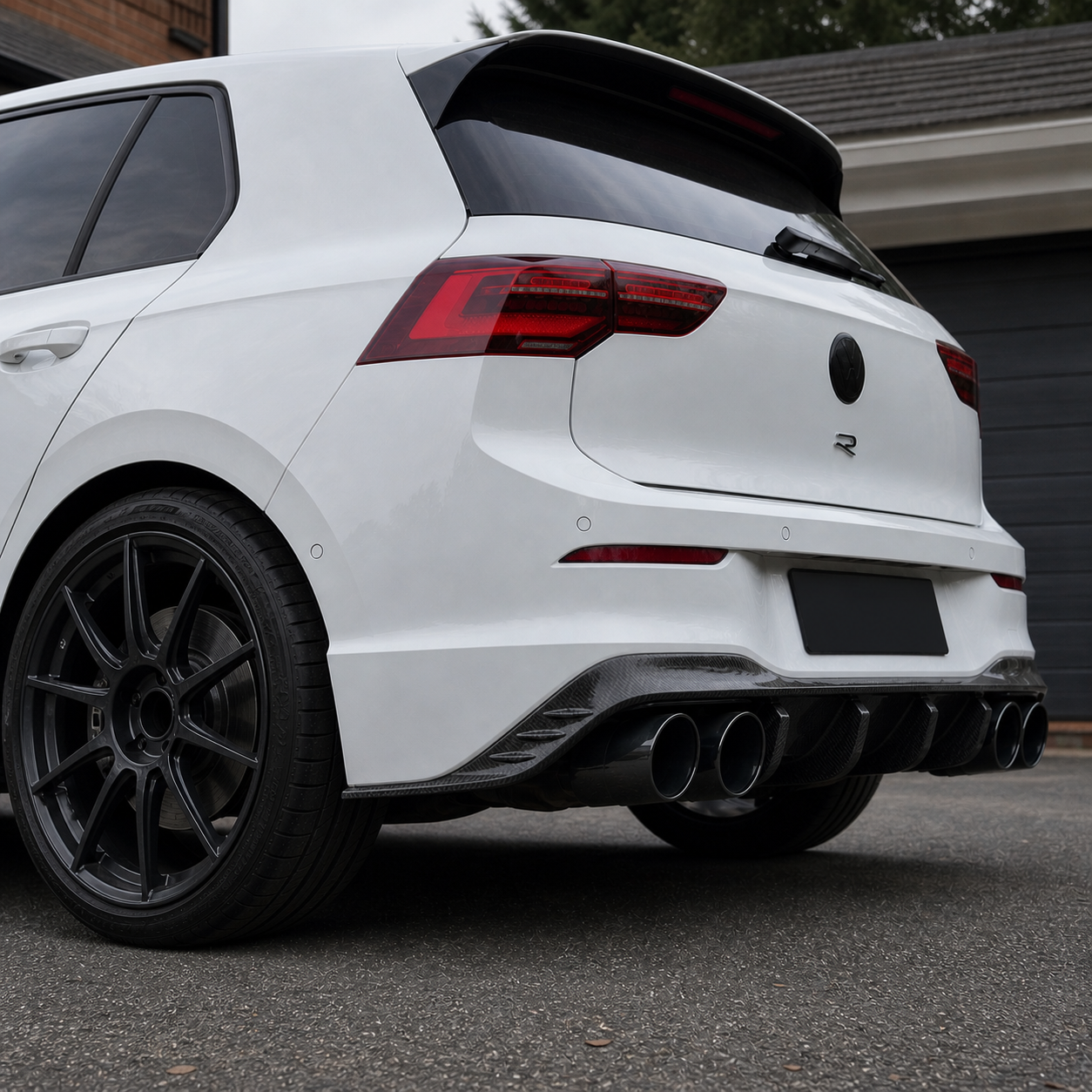 Volkswagen Carbon Fiber EEA Designs Rear Diffuser for Golf MK8R PFL