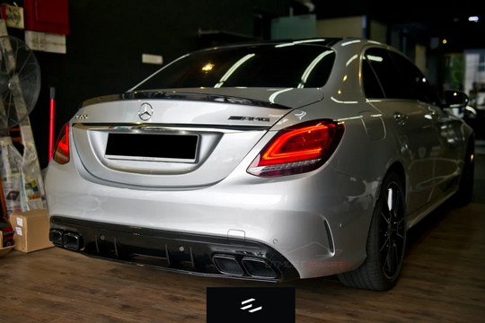 Mercedes C63S Style Rear Diffuser With Exhaust Tips For C-Class W205 (Sedan)