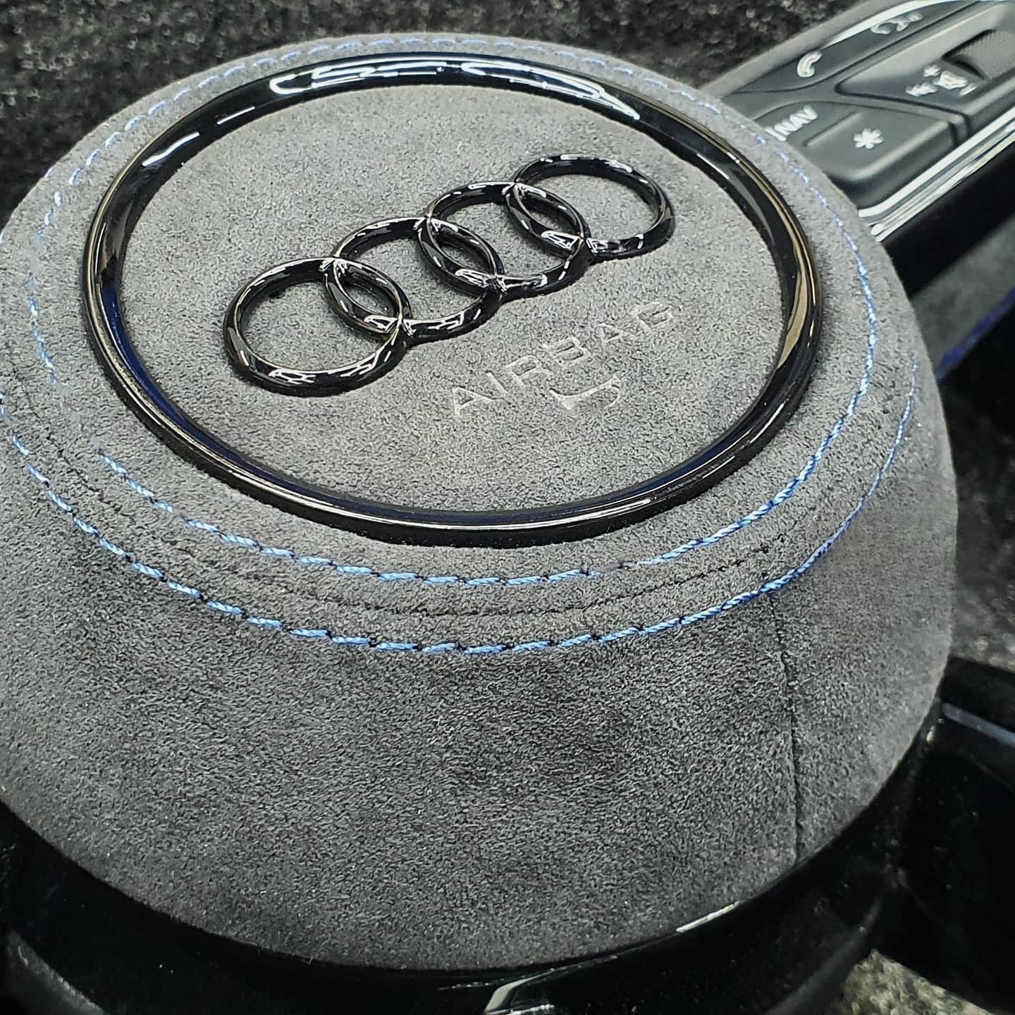 Audi Custom Alcantara Steering Wheel Airbag Cover