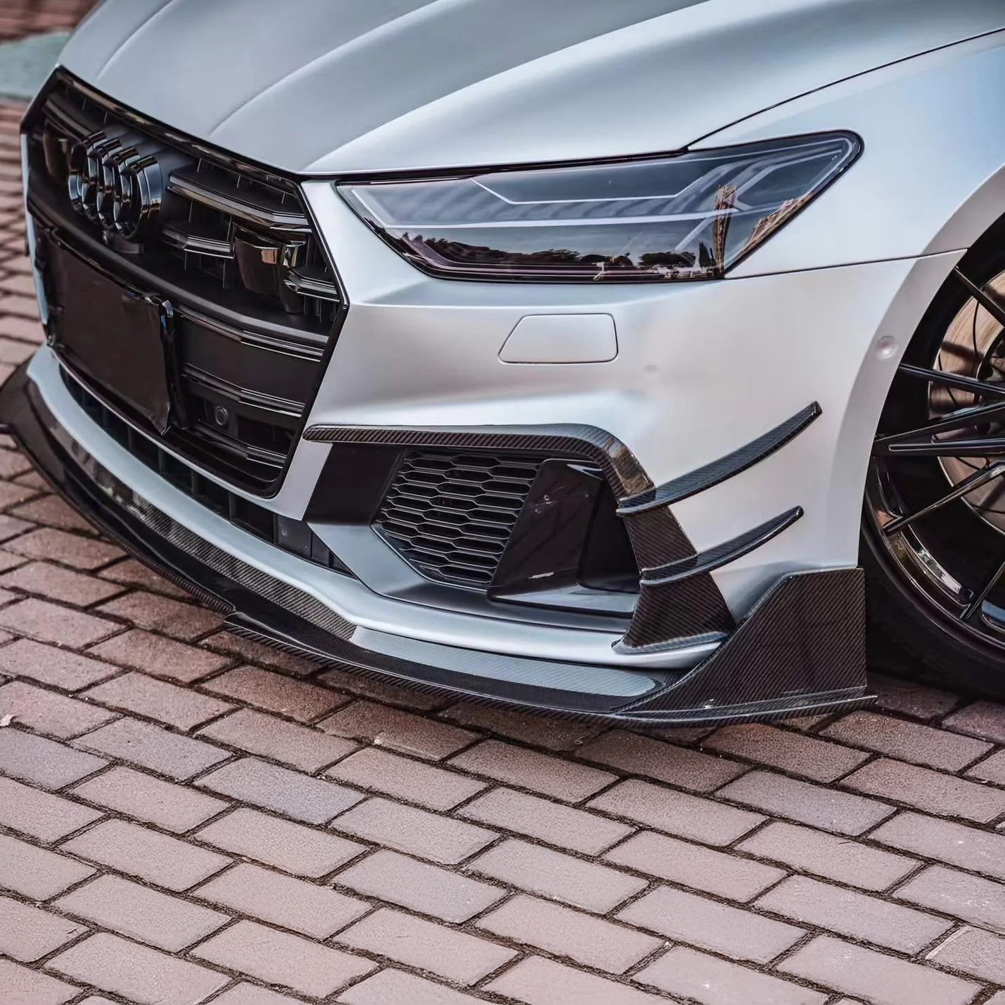 Audi Carbon Fiber JSL Style Front Bumper Canards for C8 & C8.5 A7 & S7