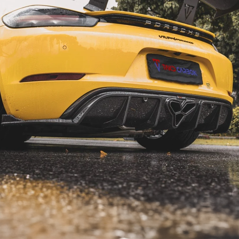 Porsche TAKD V1 Pre-Preg Carbon Fiber Rear Diffuser for 718 Cayman & Boxter