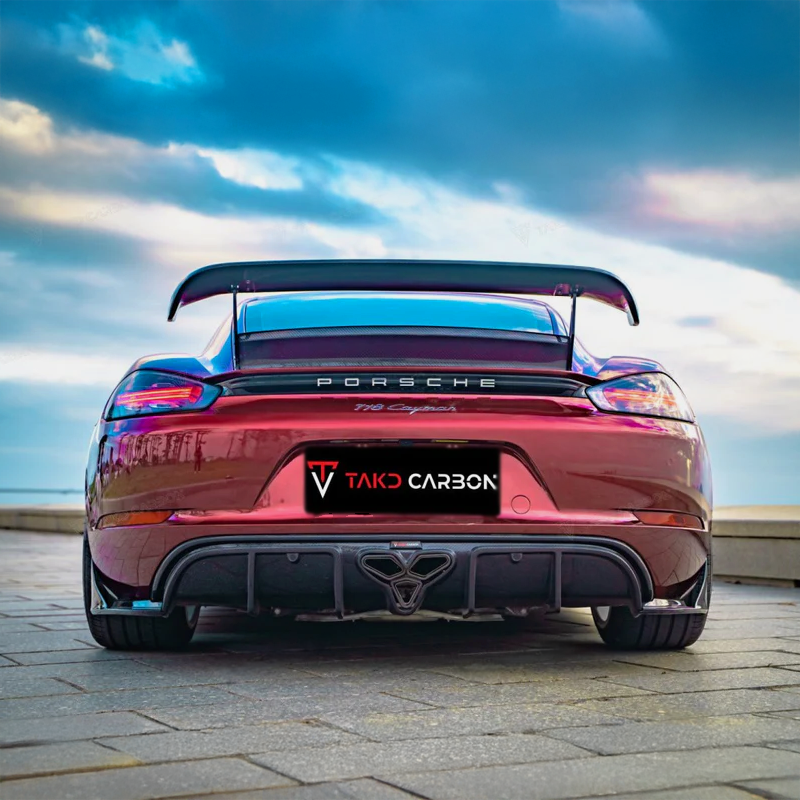 Porsche TAKD V2 Dry Carbon Fiber Rear Spoiler for 718 Cayman & Boxter