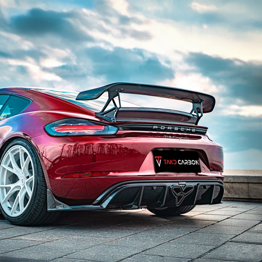 Porsche TAKD V2 Dry Carbon Fiber Rear Spoiler for 718 Cayman & Boxter