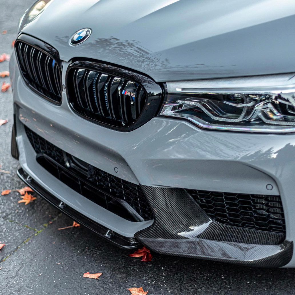 BMW Carbon Fiber M Performance Style Front Bumper Splitters for F90 M5 Pre-LCI