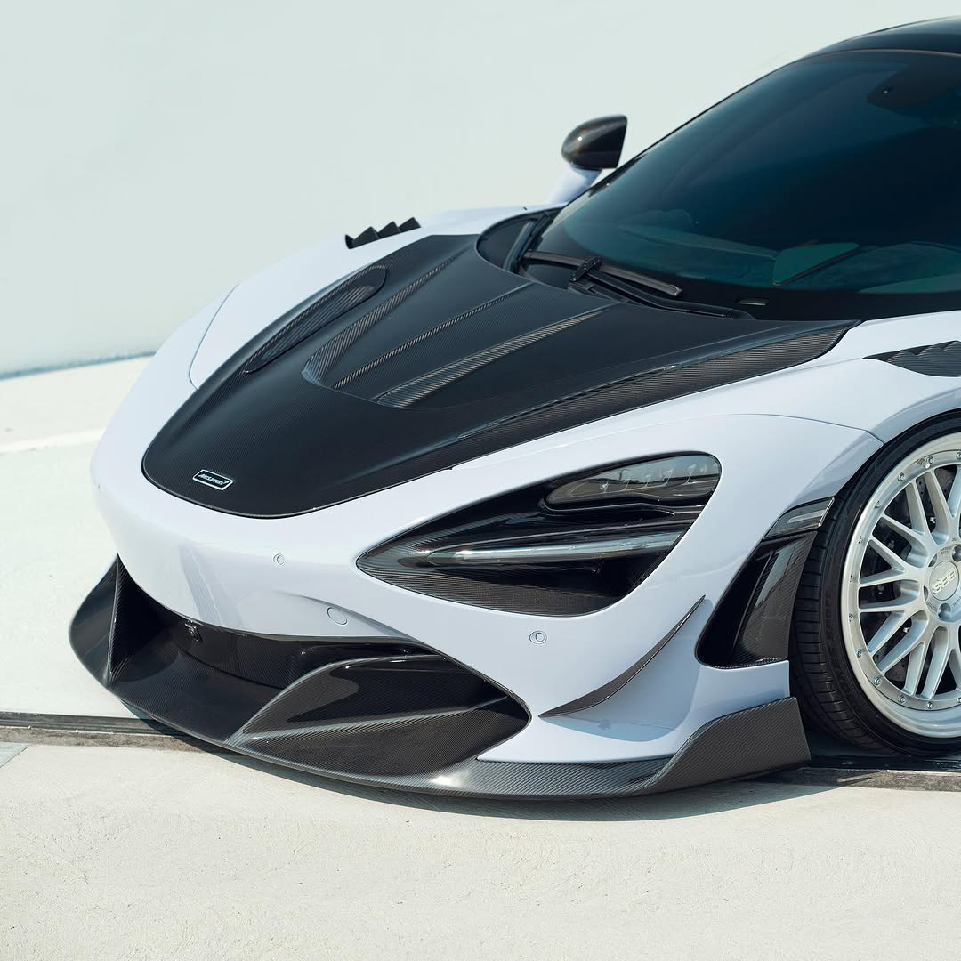 McLaren Pre-Preg Carbon Fiber Ryft Style Front Splitter & Air Vent Trim for 720S