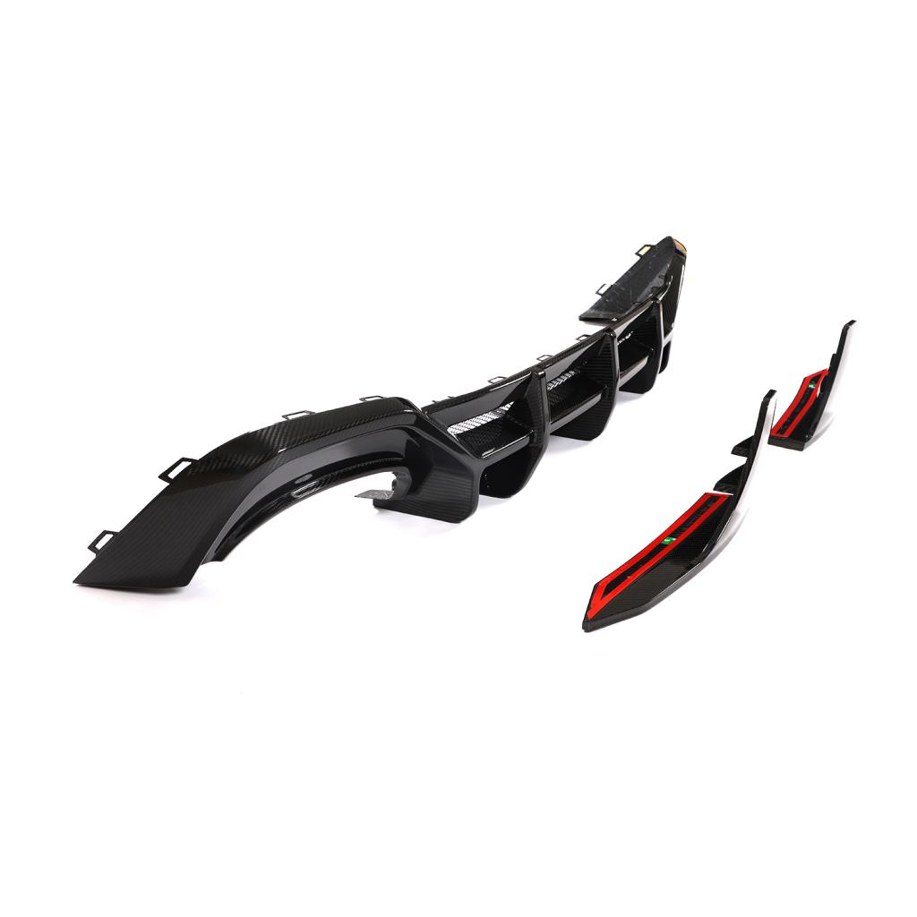 Audi Pre-Preg JSL Style Carbon Fiber Rear Diffuser & Spats for C8 RS6 & RS7