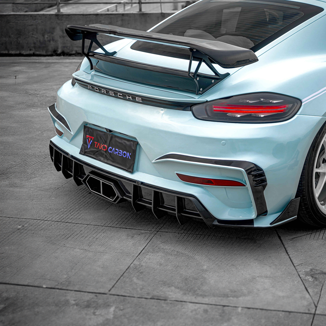 Porsche TAKD V2 Dry Carbon Fiber Rear Diffuser for 718 Cayman & Boxter