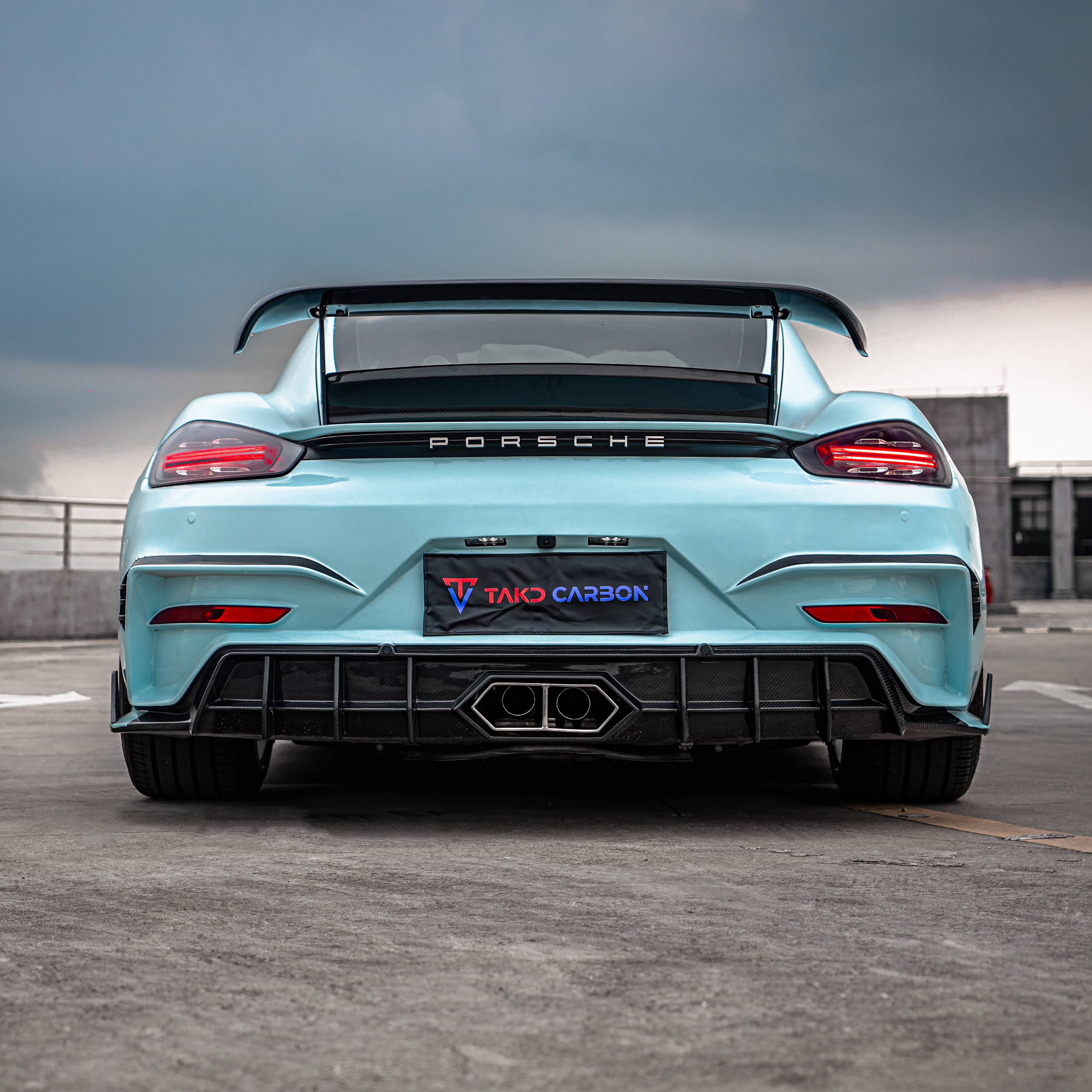 Porsche TAKD V2 Pre-Preg Carbon Fiber Rear Diffuser for 718 Cayman & Boxter