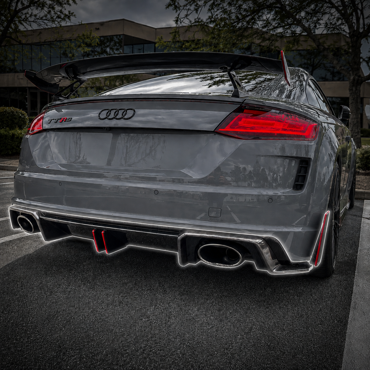 Audi Carbon Fiber Performance Style Rear Diffuser for MK3 TTRS FL